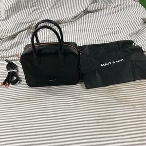 Matt & Nat satchel. Black with rose gold hardware. Like new.